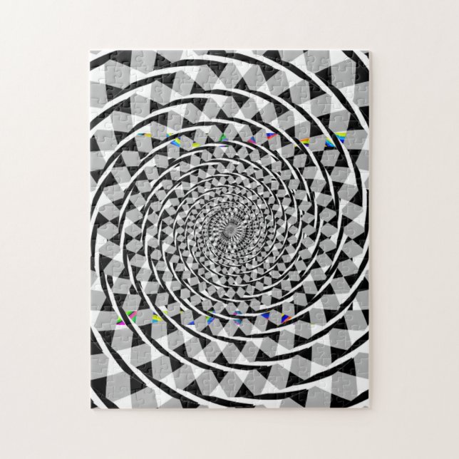 Puzzle Jacquard noir et blanc pour toujours Heures Motif (Vertical)