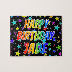Puzzle "JADE" Prénom, Amusant "HEUREUX ANNIVERSAIRE"