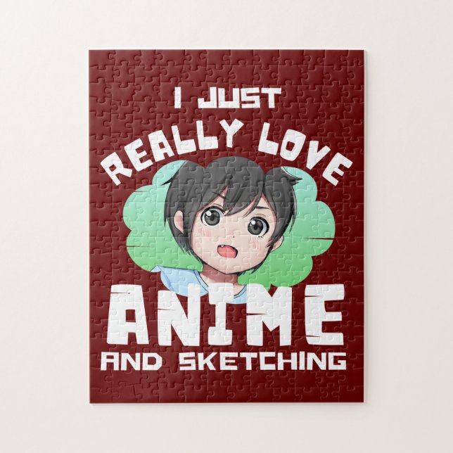 PUZZLE J'ADORE VRAIMENT L'ANIME ET LE SQUETCHING (Vertical)