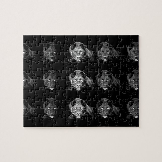 Puzzle Jaguar noir et blanc (Horizontal)