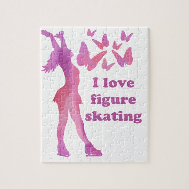 Puzzle J'aime des objets à offrir de patinage artistique (Vertical)