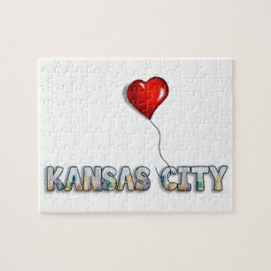 Puzzle J'aime Kansas City avec l'horizon de kc à