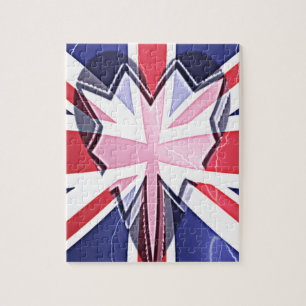 Puzzle "J'aime le Royaume-Uni" Impression d'art