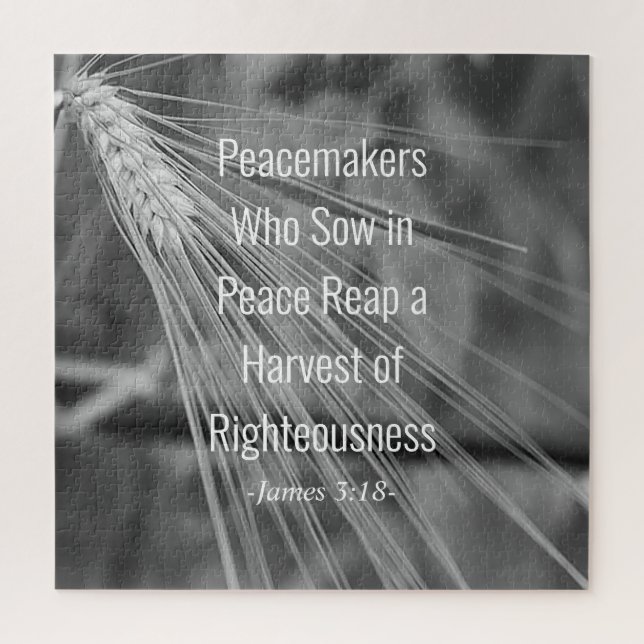 Puzzle James 3:18 Bible Verse Harvest of Righeiness (Vertical)