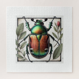 Puzzle Japanese beetle painting 110924IREF232 - Watercolo
