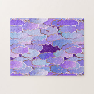 Puzzle Japanese Clouds, Twilight, Violet and Deep Purple 