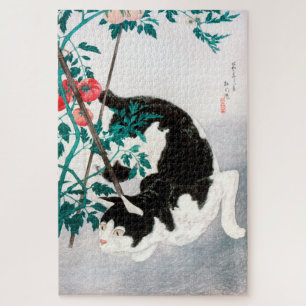 PUZZLE : JAPANESE WOODBLOCK : Cat with Tomato
