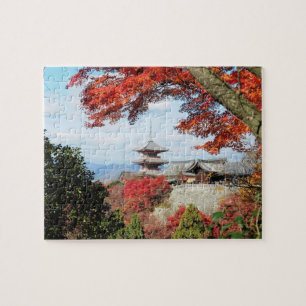 Puzzle Japon, Kyoto. Temple de Kiyomizu en couleur d'auto