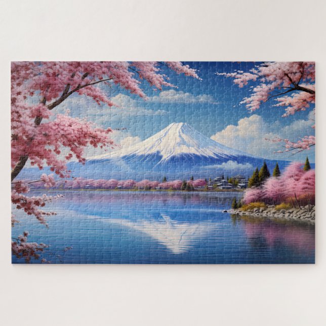 Puzzle Japon, Sakura et Fuji paysage (Horizontal)