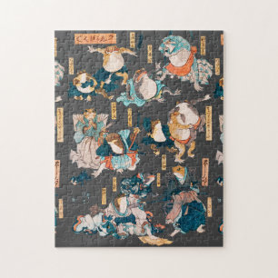Puzzle Japonais Frog Woodblock ukiyo-e héros de dessin an