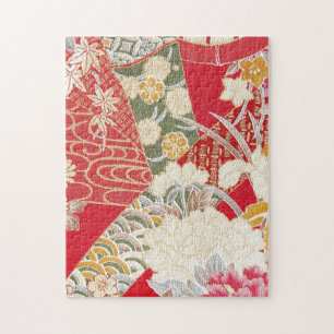 Puzzle Japonais KIMONO Textile, motif floral