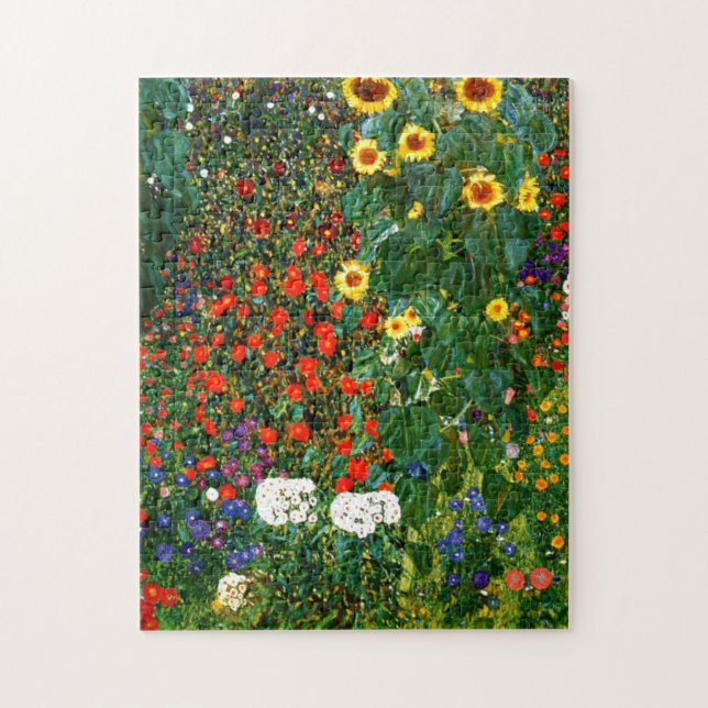 Puzzle Jardin agricole avec tournesol par Gustav Klimt (Vertical)