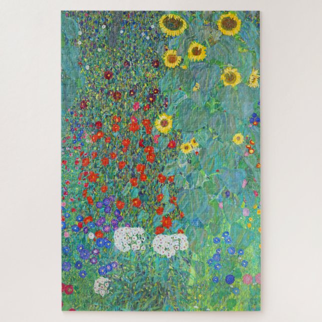 Puzzle Jardin agricole avec tournesol par Gustav Klimt (Vertical)