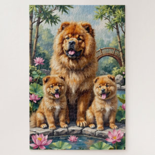 Puzzle Jardin d'art de lotus Chow Chow