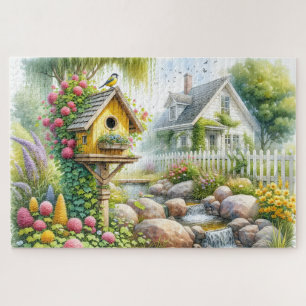 Puzzle Jardin de cottage fantaisiste Niche à oiseaux Ruis
