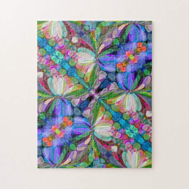 Puzzle Jardin de Fleur sauvage de libellules Abstrait Flo (Vertical)