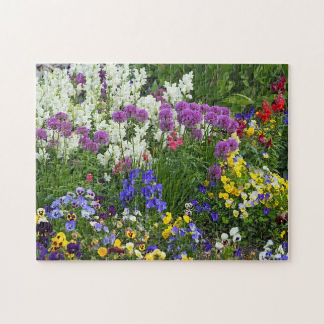Puzzle Jardin de fleurs de la nature photo colorée (Horizontal)