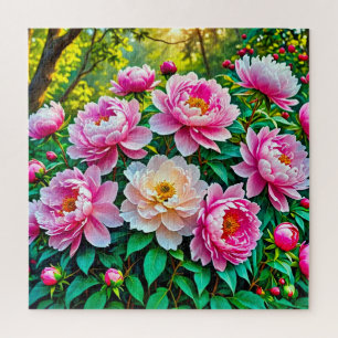 Puzzle Jardin de pivoines