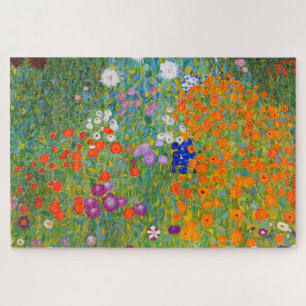 Puzzle Jardin des fleurs de Gustav Klimt