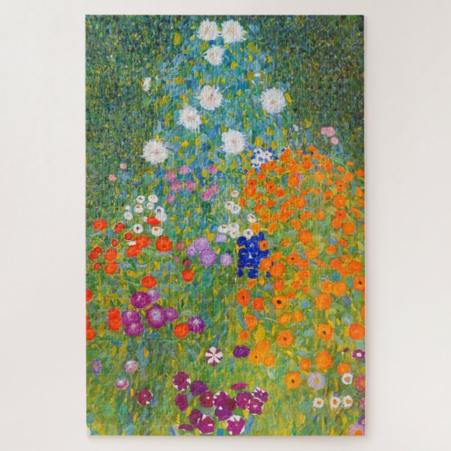 Puzzle Jardin des fleurs par Gustav Klimt (Vertical)