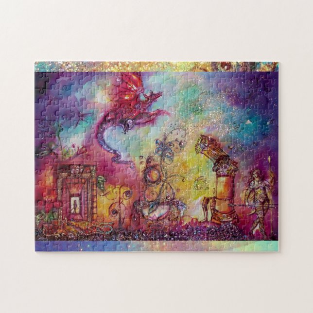 PUZZLE JARDIN DES OMBRES PERDUES, DRAGON ROUGE VOLANT (Horizontal)