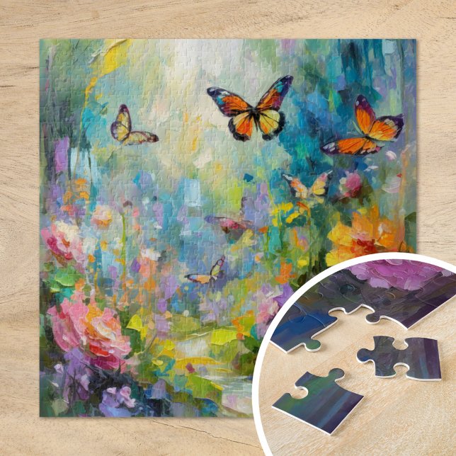 Puzzle Jardin des papillons Peinture Abstraite moderne (Créateur téléchargé)