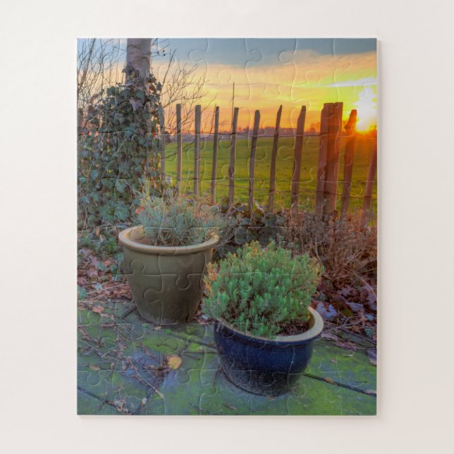 Puzzle Jardin d'hiver au coucher du soleil (Vertical)
