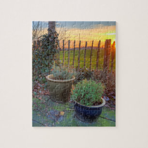 Puzzle Jardin d'hiver au coucher du soleil