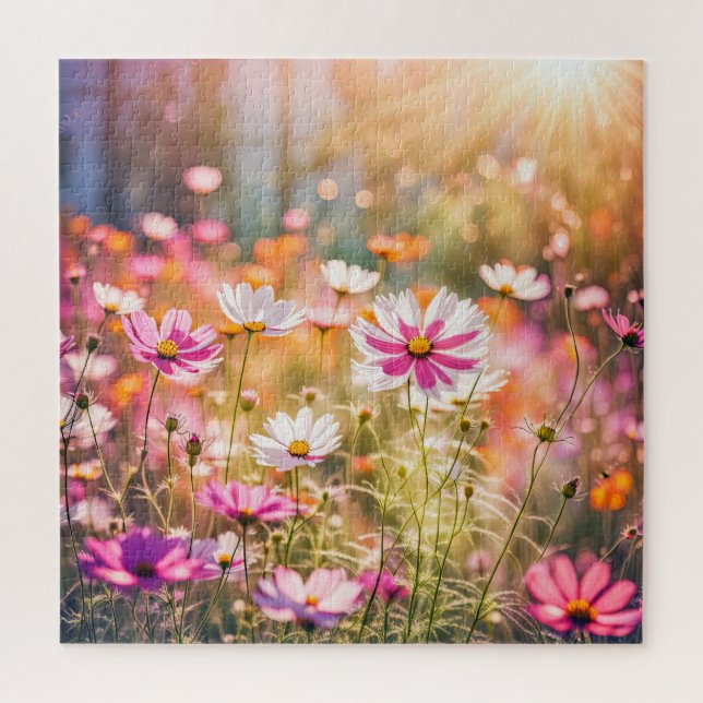 Puzzle Jardin Fleur Cosmos Rose (Vertical)