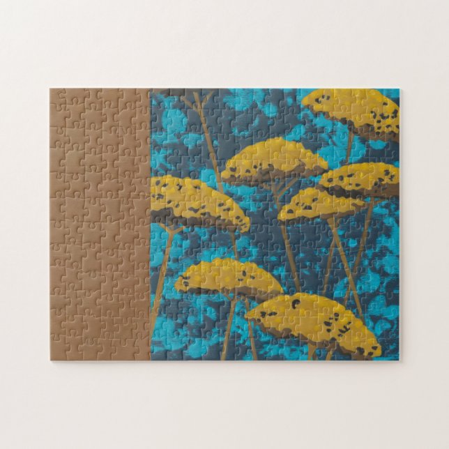 Puzzle Jardin Golden Yarrow avec Arrière - plan bleu (Horizontal)