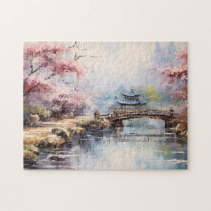 Puzzle Jardin japonais des cerisiers en fleurs