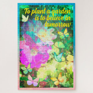 Puzzle Jardin Rose Abstrait Pastel customisé