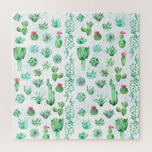 Puzzle Jardin Succulent : Aquarelle Arrière - plan sans c