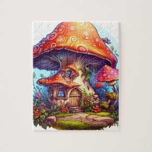 Puzzle Jardins de fleurs de champignons Gnomes enchantés