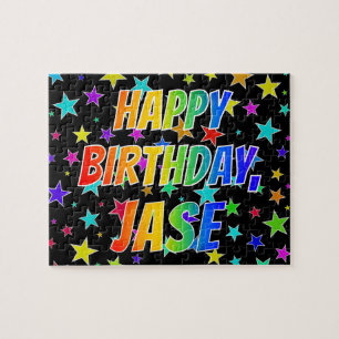 Puzzle "JASE" Prénom, Amusant "HEUREUX ANNIVERSAIRE"