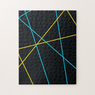 Puzzle Jaune, Bleu, cool, tendance, urbain, lignes modern