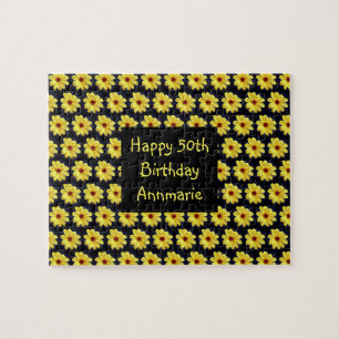 Puzzle Jaune Dahlia Élégante Fleur Fun 50e anniversaire