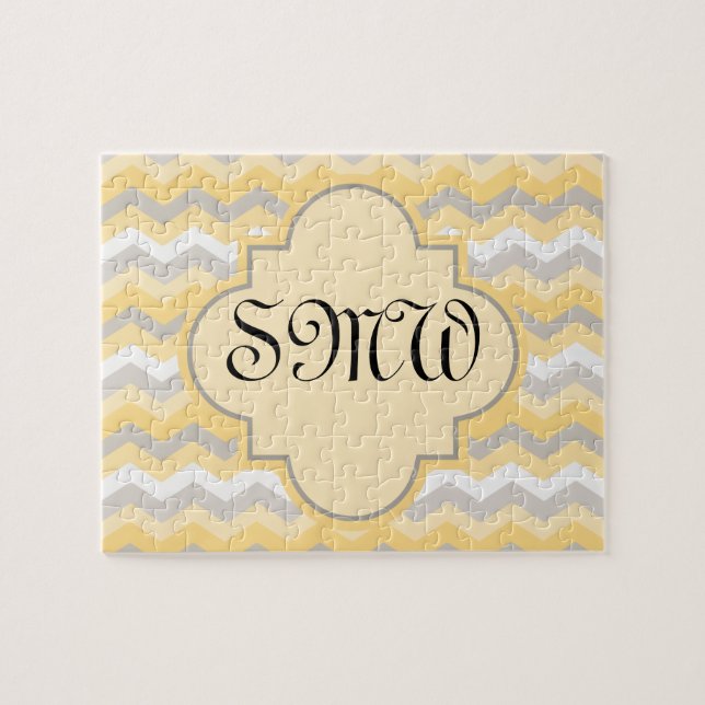 Puzzle Jaune/Gris Chevron Zigzag (Horizontal)