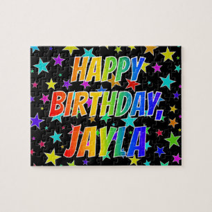 Puzzle "JAYLA" Prénom, Amusant "HEUREUX ANNIVERSAIRE"