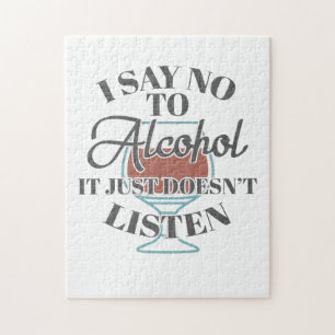 Puzzle Je Dis Pas D'Alcool Il N'Écoute Pas Juste Bar Bois