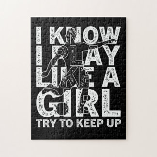 Puzzle Je sais que je joue comme une fille de football