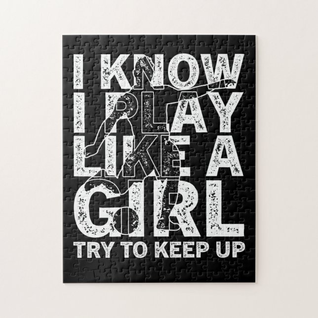 Puzzle Je sais que je joue comme une fille de football (Vertical)