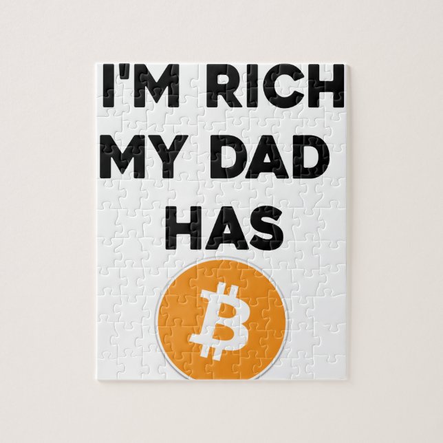 Puzzle Je suis riche - mon papa a Bitcoin (Vertical)