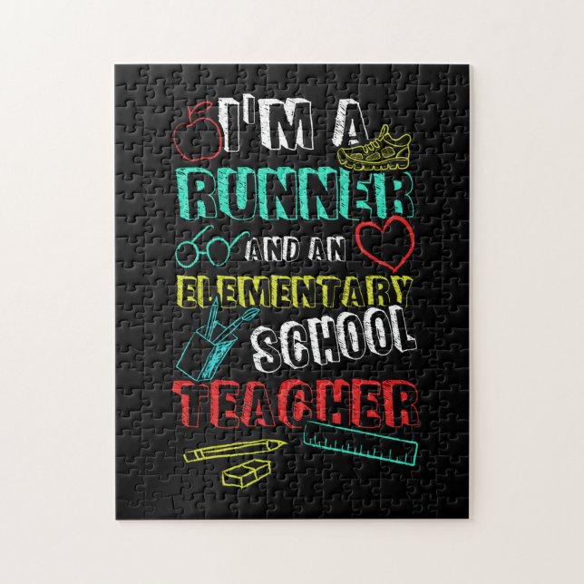 Puzzle Je Suis Un Coureur Et Un Enseignant À L'École Prim (Vertical)
