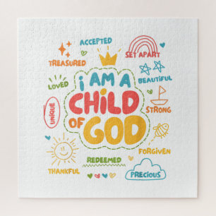 Puzzle Je suis un Enfant de Dieu Rétro chrétien Jésus Foi