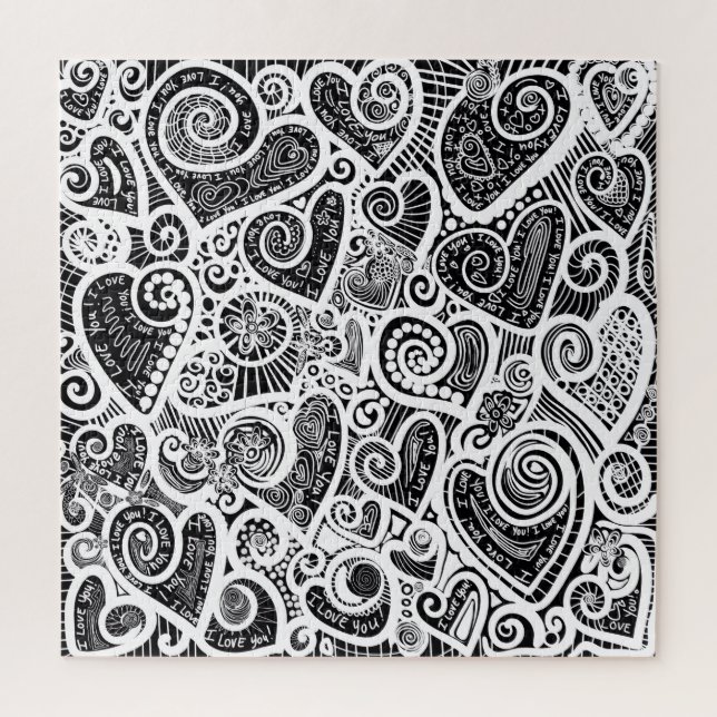 Puzzle Je T'Aime Design D'Art Abstrait Scratch (Vertical)