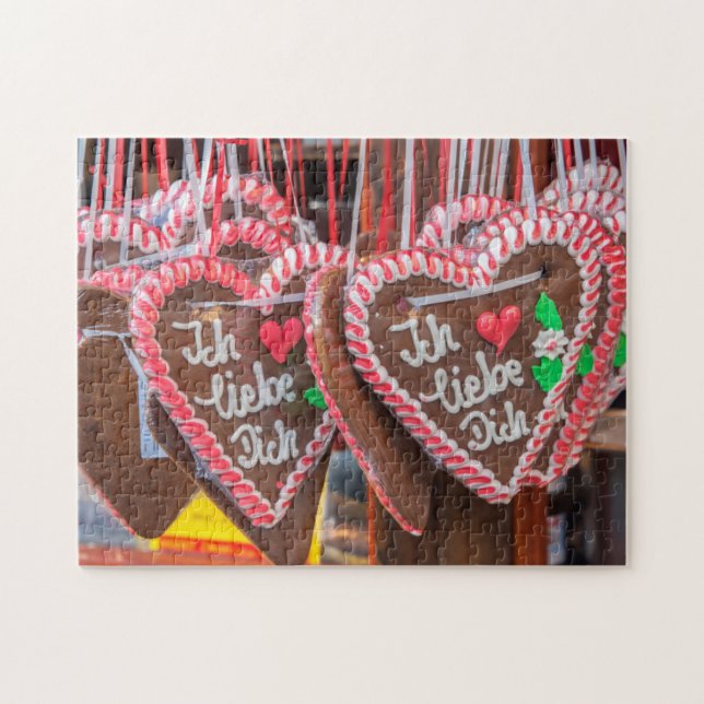 Puzzle Je T'Aime Les Coeurs En Pain D'Oeuvre Pendant Les  (Horizontal)