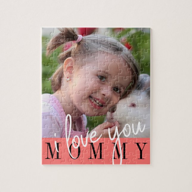 Puzzle Je t'aime maman Photo personnalisée (Vertical)