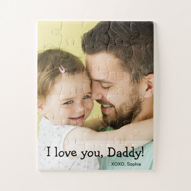 Puzzle Je t'aime Papa ! Photo personnalisable (Vertical)