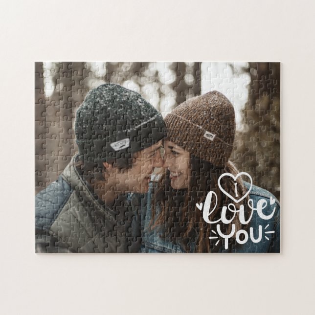 Puzzle Je t'aime Personnalisé Photo Overlay Valentines Ca (Horizontal)